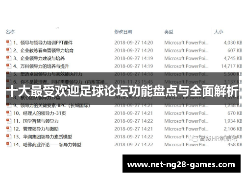 十大最受欢迎足球论坛功能盘点与全面解析