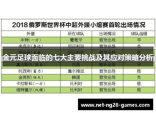 金元足球面临的七大主要挑战及其应对策略分析