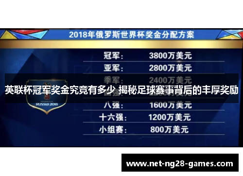 英联杯冠军奖金究竟有多少 揭秘足球赛事背后的丰厚奖励 英联杯冠军奖金究竟有多少 揭秘足球赛事背后的丰厚奖励
