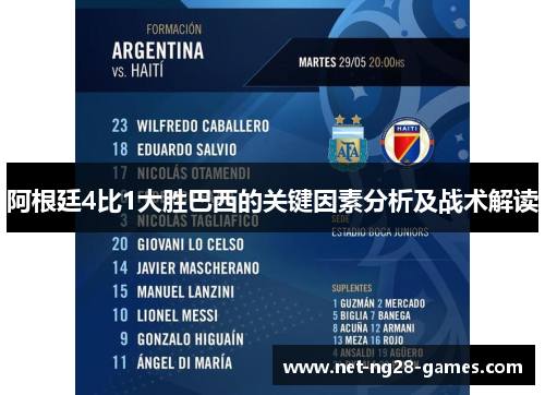 阿根廷4比1大胜巴西的关键因素分析及战术解读 阿根廷4比1大胜巴西的关键因素分析及战术解读